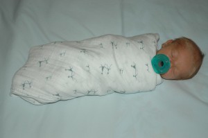 Sleeping with Pacifier & Swaddle